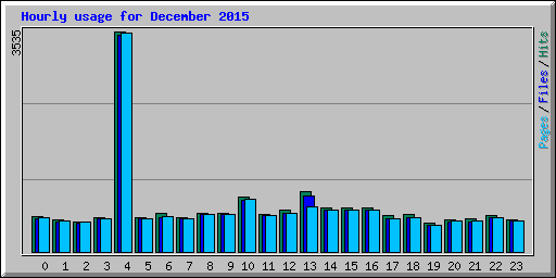 Hourly usage for December 2015