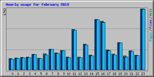 Hourly usage for February 2019
