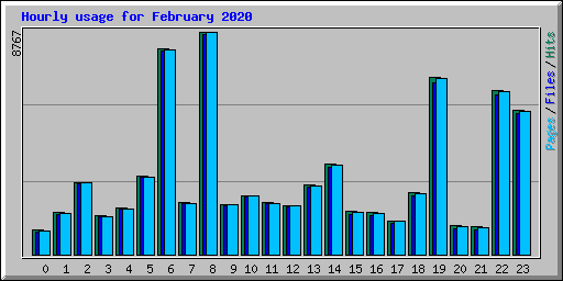 Hourly usage for February 2020