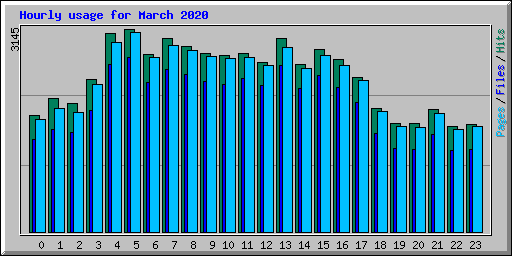 Hourly usage for March 2020